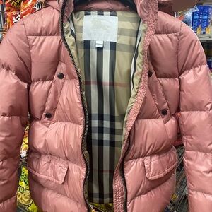 Burberry Pink Puffer Jacket for Kids
